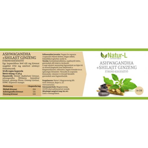 ASHWAGANDHA + SHILAJIT + GINZENG - Nyugalom, fókusz, életerő