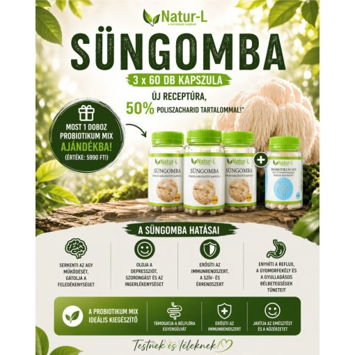 SÜNGOMBA 3 db + AJÁNDÉK Probiotikum Mix!